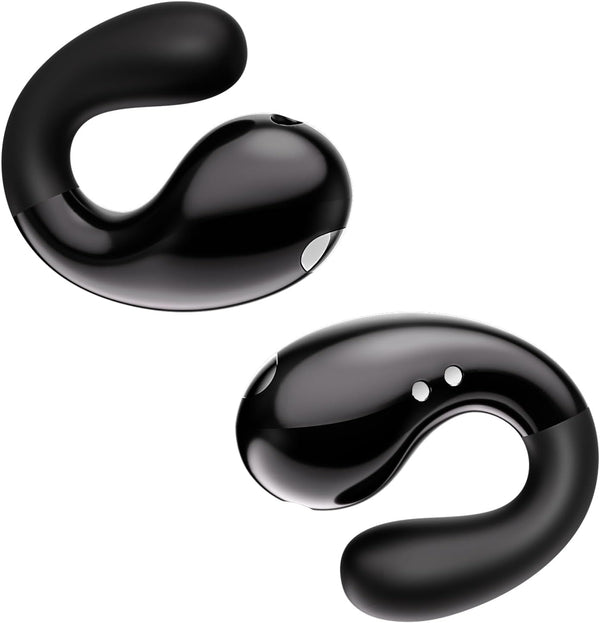 Open Ear Earbuds Wireless Bluetooth 5.3 Earphones, Flexible Clip on Ear Buds with 36H Playtime LED Display Bone Conduction Headphones, IPX7 Waterproof Light Weight Fit for Every Ear, Sport, Workout