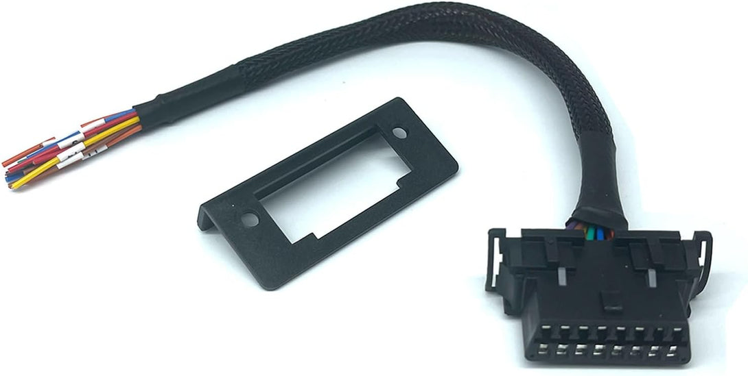 JUTA OBD2 J1962 Female to Open Pigtail Cable Bracket 16PIN OBDII Port Replacement Cable - [1Ft/30Cm]