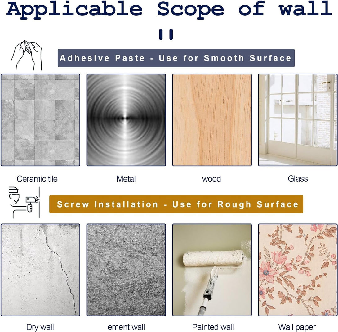 8PCS No Drill Curtain Rod Brackets No Drilling Self Adhesive Curtain Rod Holder Hooks Nail Free Adjustable Curtain Rod Hooks Curtain Hangers for Bathroom Kitchen Home Bathroom and Hotel (Transparent)