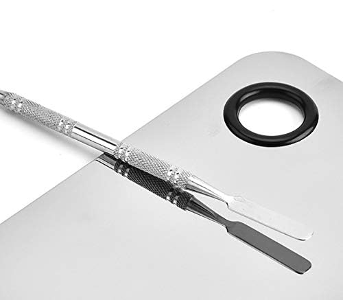 Professional Stainless Steel Makeup Palette Cosmetic Palette with Spatula Tool for Nail Art Eye Shadow Eyelash Makeup Professional Pigment
