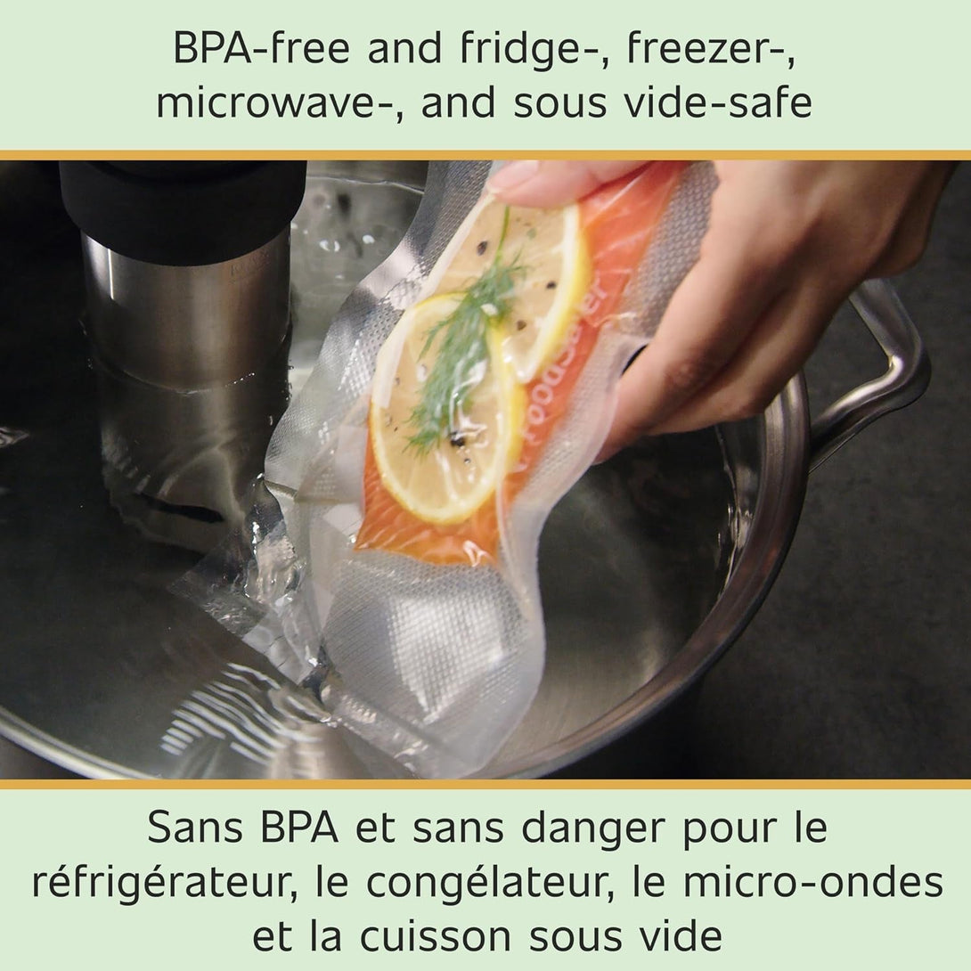 Foodsaver Custom Length Vacuum Sealer Bags Multipack, 5 Count Rolls for Airtight Food Storage and Sous Vide - Compatible with Foodsaver, 8 (2 Pack) and 11 (3 Pack)