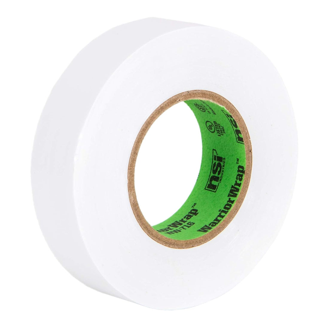 NSI WW-716-WT Warriorwrap General 7 Mil Vinyl Electrical Tape, 3/4" Width, 60' Length, White