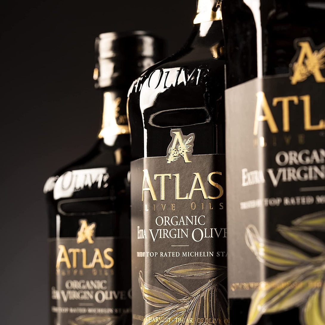 Atlas 750 Ml Organic Cold Press Extra Virgin Olive Oil with Polyphenol Rich from Morocco | Newly Harvested Unprocessed from One Single Family Farm | Moroccan EVOO Trusted by Michelin Star Chefs