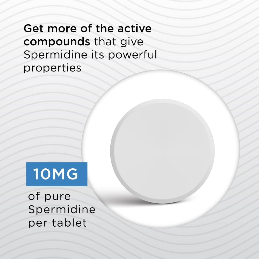 Neurogan Spermidine Supplement - 1200Mg - 99% Pure 100X More Potent than Rice & Wheat Germ Extract - for Cellular Health, Anti-Aging & Energy* - Made in USA - 10MG per Serving - 120 Servings