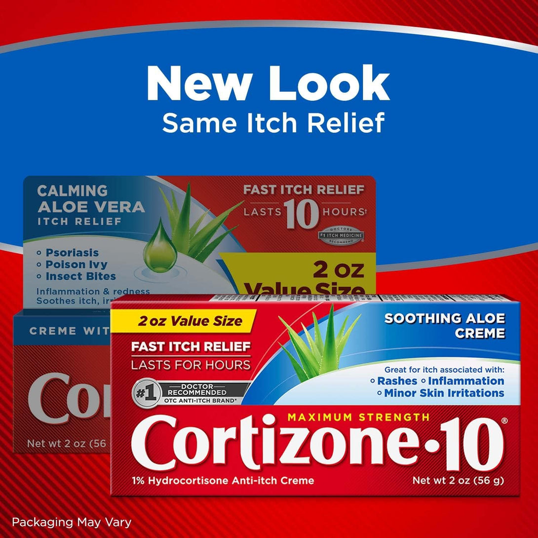 Cortizone 10 Maximum Strength Anti-Itch Cream with Soothing Aloe, 1% Hydrocortisone Creme, 2 Oz.