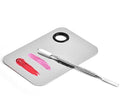 Professional Stainless Steel Makeup Palette Cosmetic Palette with Spatula Tool for Nail Art Eye Shadow Eyelash Makeup Professional Pigment