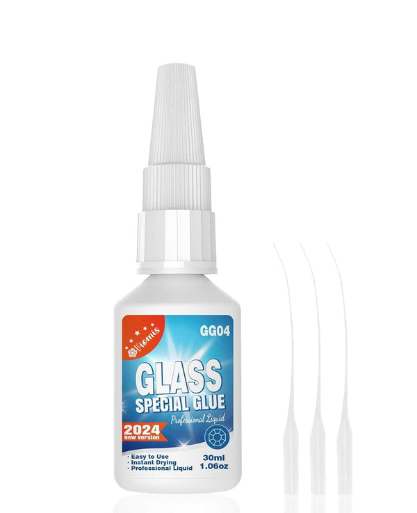 30G Clear Glass Glue - Strong Adhesive for Glass to Glass Bonding, Fast Drying, Invisible Repairs for Crafts, Jewelry, Crystals & More