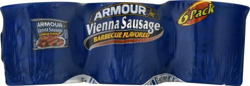 Armour Star Vienna Sausage, Barbecue Flavored, Canned Sausage, 4.6 oz (Pack of 6) 4.6 Ounce (Pack of 6)