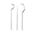 bonmall Dental Teeth Pick Stainless Steel Toothpick Set Reusable Tooth Stains Remover Dental Tool Teeth Cleaning Tools with Holder for Outdoor