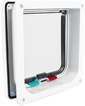 Pet Door 4 Way Lockable Cat Door Magnetic Cat Dog Flaps Smart Pet Flap Door Automatic Lock Cat Dog Gate for Window and Porch Use for Pet Cat Puppy
