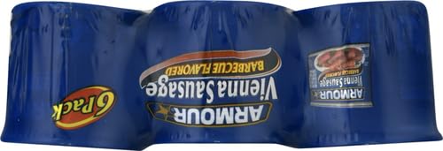 Armour Star Vienna Sausage, Barbecue Flavored, Canned Sausage, 4.6 oz (Pack of 6) 4.6 Ounce (Pack of 6)
