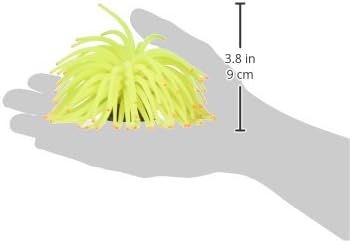 GloFish Yellow Anemone Ornament, Detailed Aquarium Ornament, Creates A Glowing Effect One Size Fits All Large - Yellow