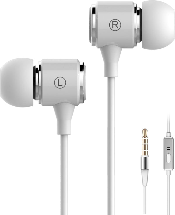 Headphones with Extra Long Cord Extra Earbuds for PC TV Ear Listening Earbuds Without Microphone Plug in Headphones Ear Buds for Computer with No
