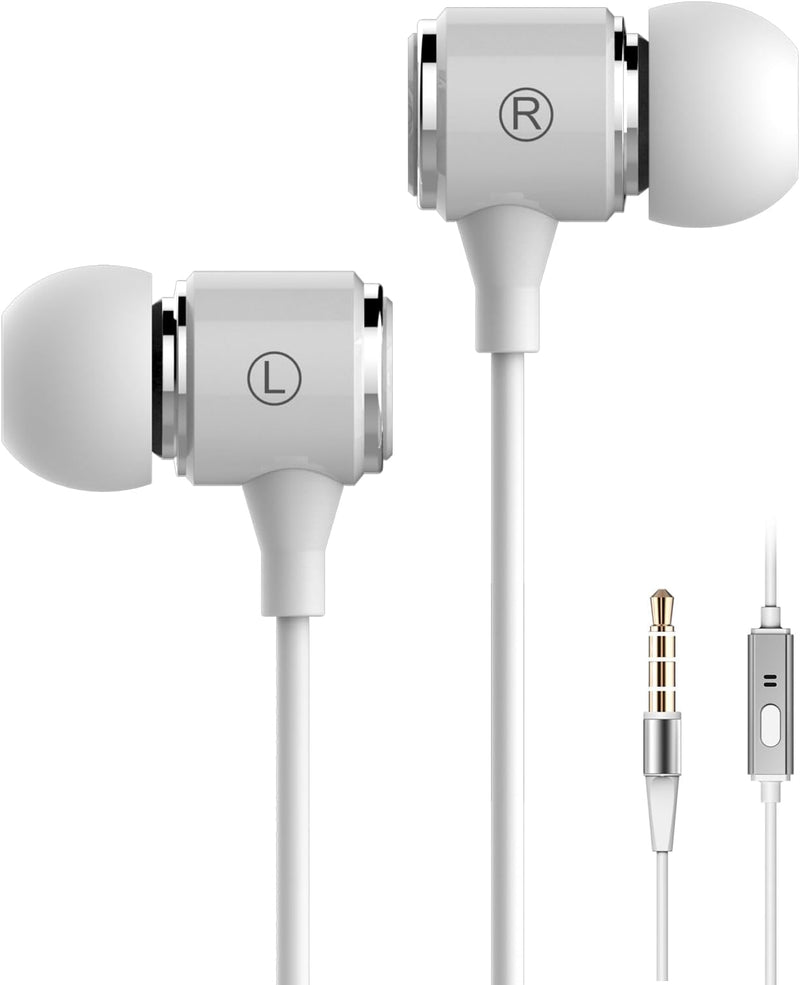 Headphones with Extra Long Cord Extra Earbuds for PC TV Ear Listening Earbuds Without Microphone Plug in Headphones Ear Buds for Computer with No