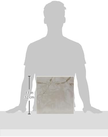Nexus Self Adhesive 12-Inch Vinyl Floor Tiles, 20 Tiles - 12" x 12", Classic White w/Grey Veins Pattern - Peel & Stick, DIY Flooring for Kitchen,