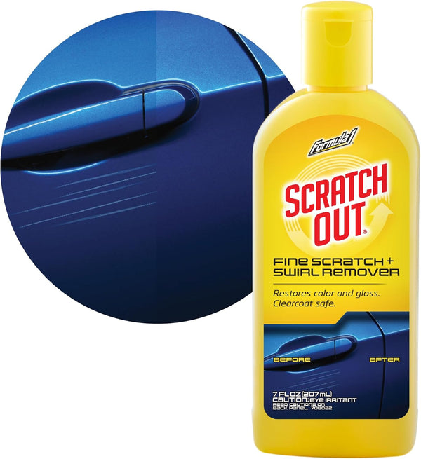 Formula 1 Scratch Out Car Wax Polish Liquid (7 Oz) - Car Scratch Remover for All Auto Paint Finishes - Polishing Compound for Moderate Scratches, Bird Droppings, Tree Sap & Swirl Remover