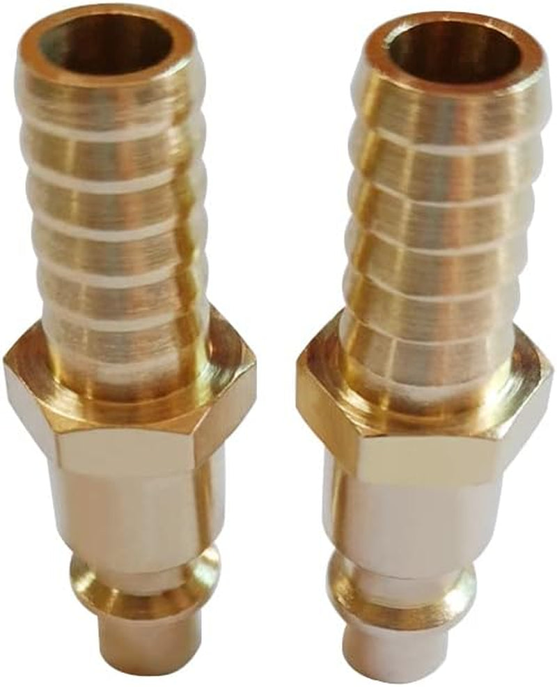 Beduan Solid Brass Air Hose Fittings 3/8" Barb Reducer Quick Connect Air Hose Fittings (Industrial Type D,2Piece)