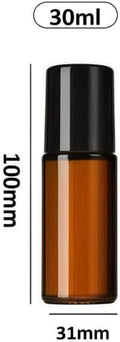 2Pcs Brown 30ml Glass Essential Oil Roller Bottles,Perfume Roller,Refillable Roll on Bottles Container Empty Deodorant Rollerball Beauty and