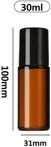 2Pcs Brown 30ml Glass Essential Oil Roller Bottles,Perfume Roller,Refillable Roll on Bottles Container Empty Deodorant Rollerball Beauty and