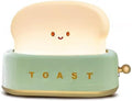 QANYI Desk Decor Toaster Lamp, Rechargeable Small Lamp with Smile Face Toast Bread Cute Toaster Shape Room Decor Night Light for Bedroom, Bedside,