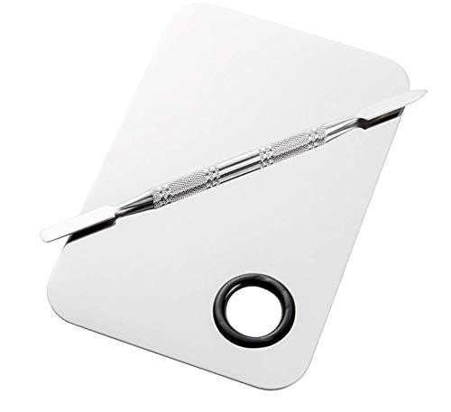 Professional Stainless Steel Makeup Palette Cosmetic Palette with Spatula Tool for Nail Art Eye Shadow Eyelash Makeup Professional Pigment