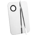 Professional Stainless Steel Makeup Palette Cosmetic Palette with Spatula Tool for Nail Art Eye Shadow Eyelash Makeup Professional Pigment