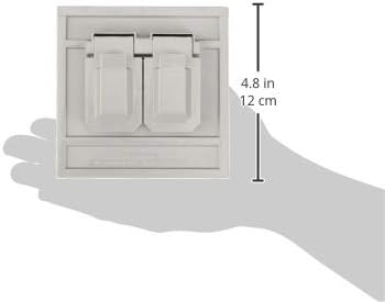 Leviton 4986-GY 1-Gang Duplex Device Wallplate Cover, Oversize, Weather-Resistant, Thermoplastic, Device Mount, Horizontal, Gray