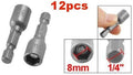 Hex Magnetic Power 8mm 5/16 Socket Adapter Drill Bit Nut Driver Set 1/4 inch Hex for Power Tools, 12-Piece 8mm 12pcs