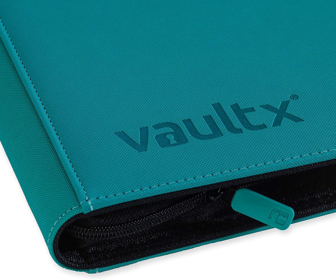 Vault X Premium Exo-Tec Zip Binder 12 Pocket, 20 Double-Sided Pages for 480 Side-Loading Slots for Board, Collectible or Trading Card Game Protective Folder Album (Teal)