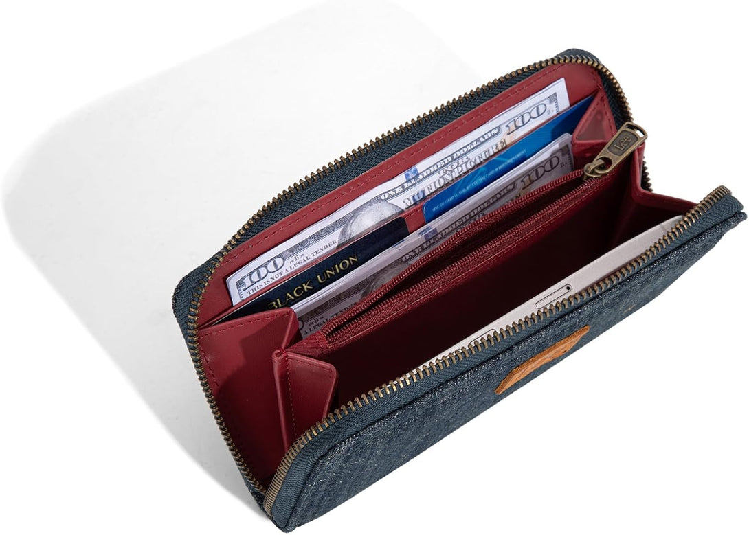 X Lee Women'S Wallets Card Cases and Money Oganizer Large Minimalist Cell Phone Wallet with Qualited Zipper and Rfid Lining Lightweight and Versaltile