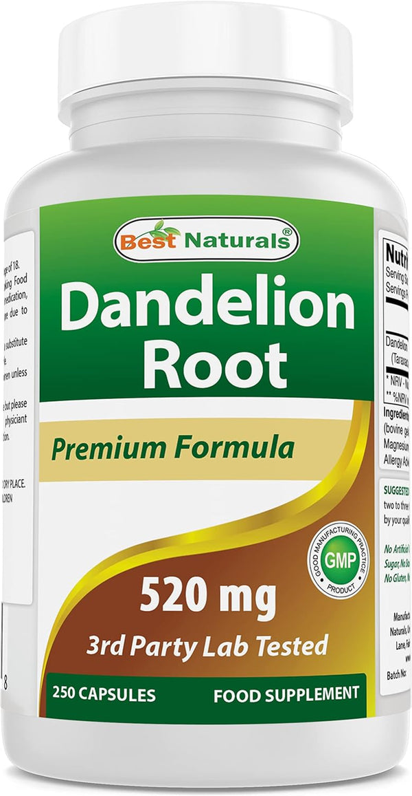 Best Naturals Dandelion Root 520 Mg 250 Capsules