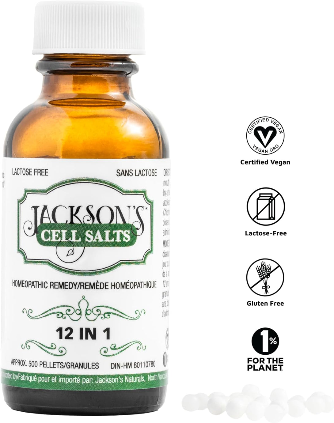 Jackson’S 12-In-1 Cell Salt (500 Pellets of Size 30) – Certified Vegan, Lactose-Free All 12 Cell Salt Combination