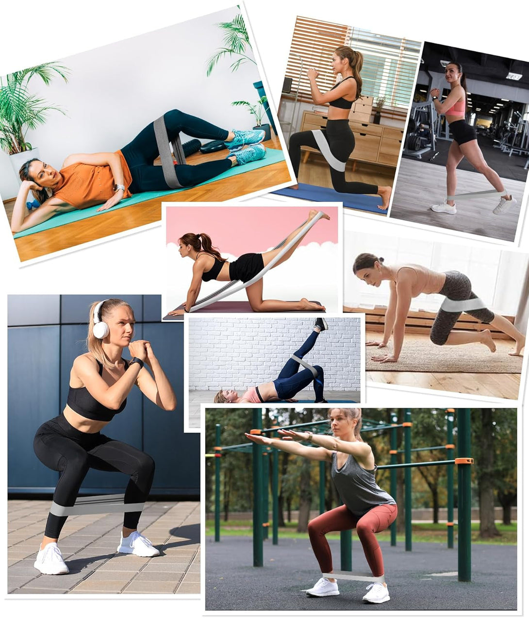 6 Pcs Fabric Booty Bands & Long Resistance Bands for Workout Butt and Legs Pull up Exercise Elastic Stretch Bands Home Gym Fitness Equipment