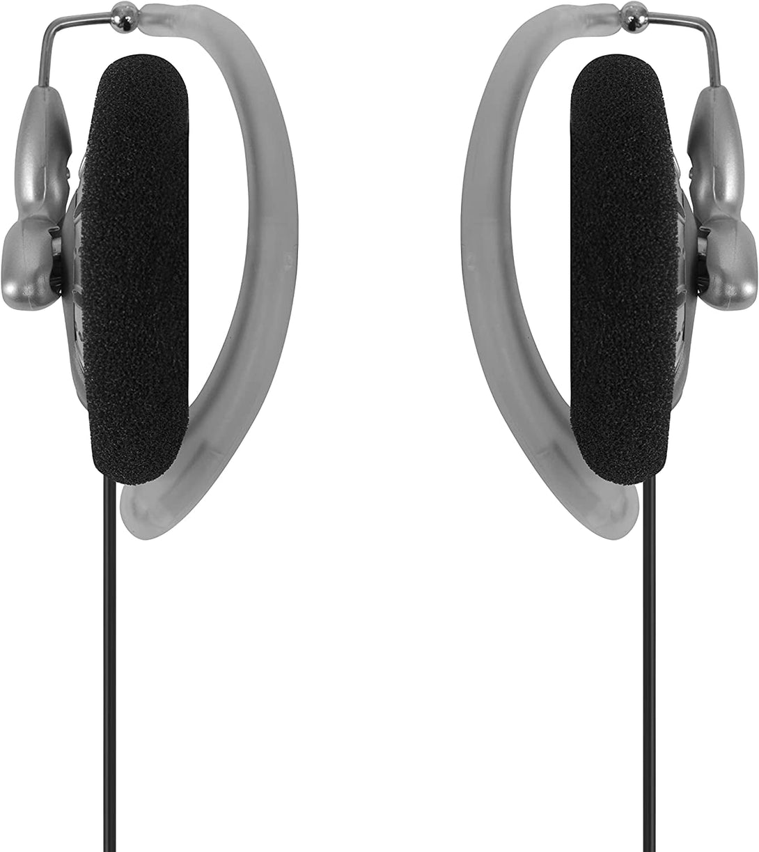 Koss KSC75 Portable On-Ear Clip Headphones, Retro Style, Ultra Lightweight, Silver and Black