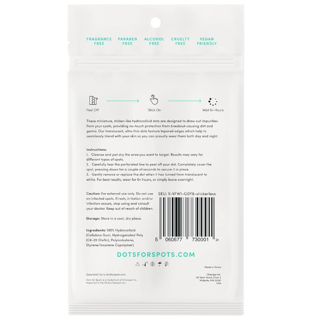 Dots for Spots Pimple Patches for Face - Fast Acting, Translucent Hydrocolloid Zit Patches That Unclog Pores - Korean Skincare - Vegan, Cruelty Free - (120 Count)