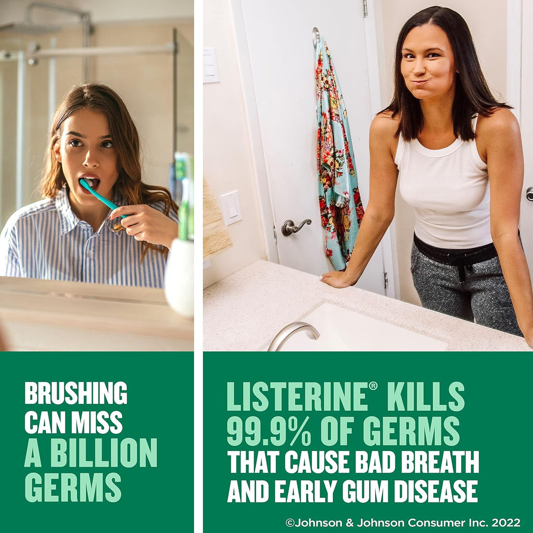 Listerine Freshburst Antiseptic Mouthwash for Bad Breath, Kills 99% of Germs That Cause Bad Breath & Fight Plaque & Gingivitis, ADA Accepted Mouthwash, Spearmint, 1 L