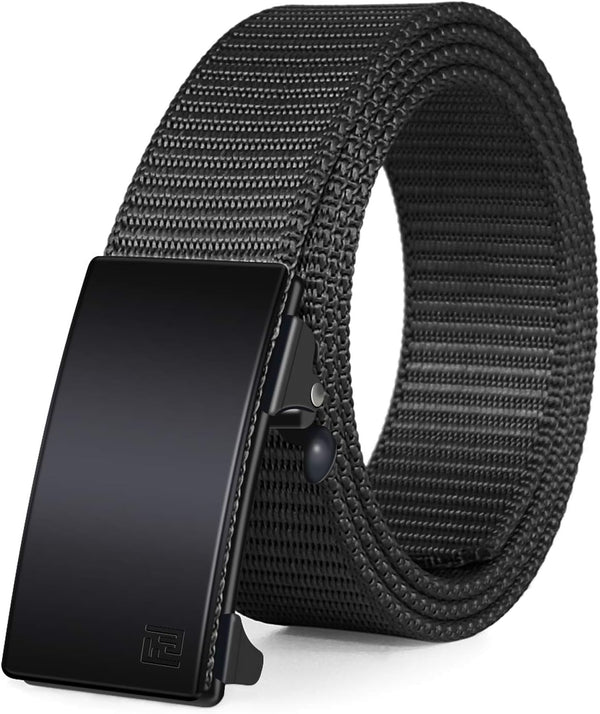 FAIRWIN Men'S Ratchet Web Belt,1.25 Inch Nylon Automatic Buckle Belt,No Holes Invisible Belt for Men