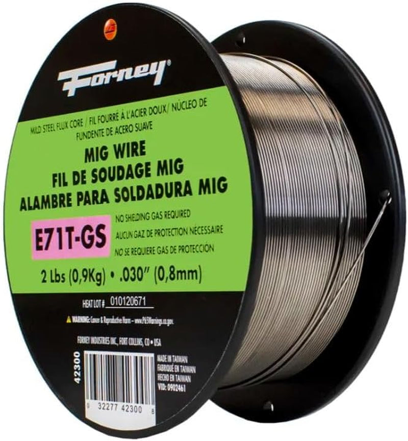 Forney 42300 Flux Core Mig Wire, Mild Steel E71Tgs.030-Diameter, 2-Pound Spool, Silver, Pack of 1