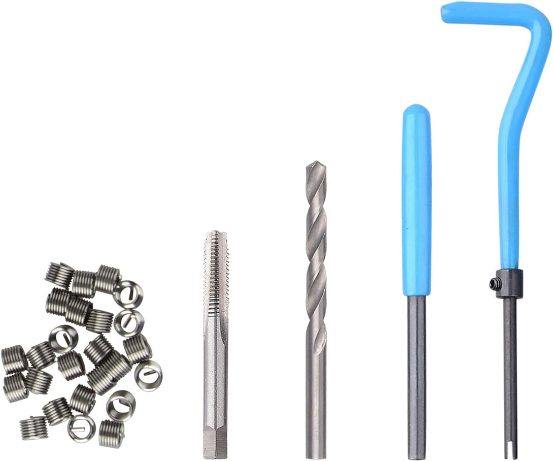 DAYUAN 131PC SAE Thread Repair Kit, HSS Drill Helicoil Kit Standard, 1/4" 5/16" 3/8" 7/16" 1/2"