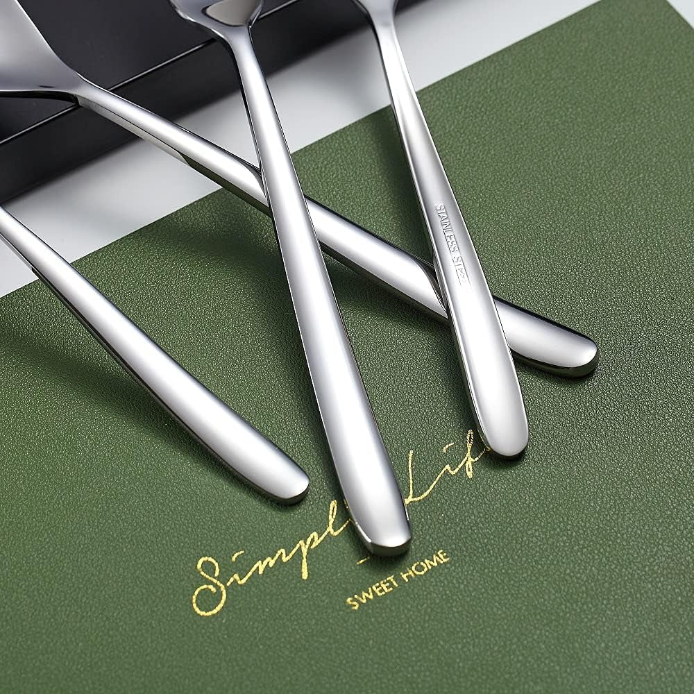 Dinner Spoons 6 Piece, 8.1'' Stainless Steel Tablespoons, Soup Spoons, Dessert Spoons, Spoons Silverware for Home, Kitchen or Restauran,Dishwasher Safe (Silver)