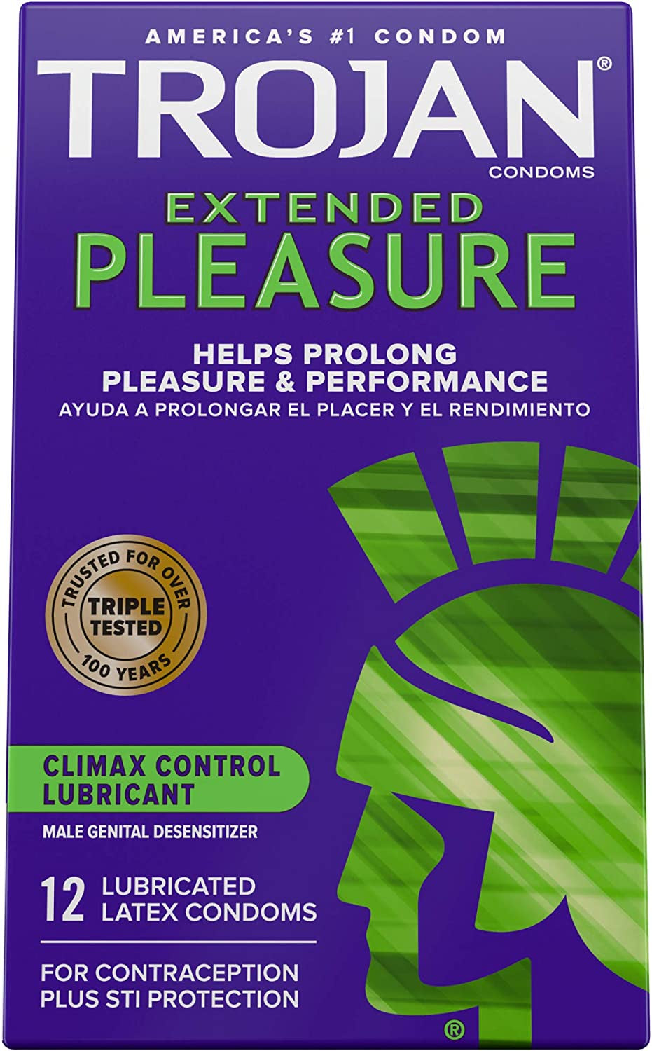 TROJAN EXTENDED PLEASURE Climax Control Extended Pleasure Condoms, 12 Count