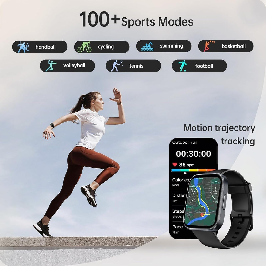 OUKITEL Smart Watch(Answer/Make Call), 1.91" HD Smart Watches for Women Men, Fitness Tracker with Heart Rate Sleep Spo2 Monitor, IP68 Waterproof, 100+Sport Mode Fitness Watch for Android Ios