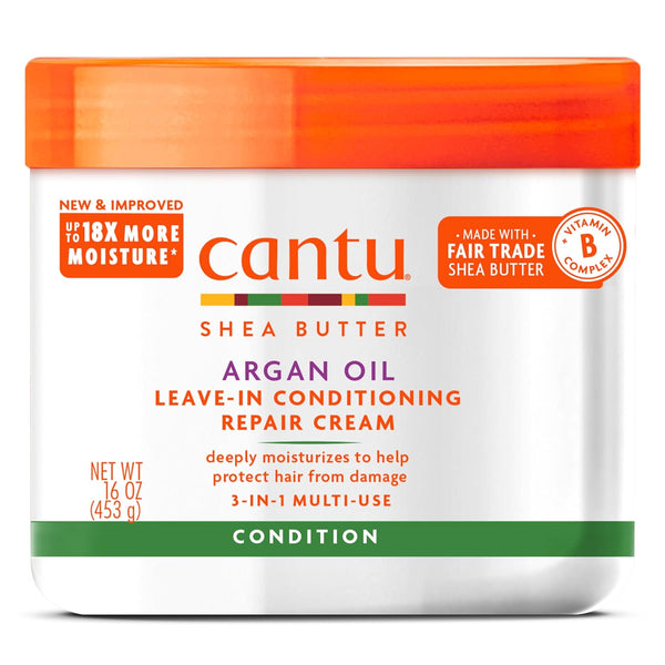 Cantu Leave-In Conditioning Repair Cream with Argan Oil, 16 Oz (Packaging May Vary)