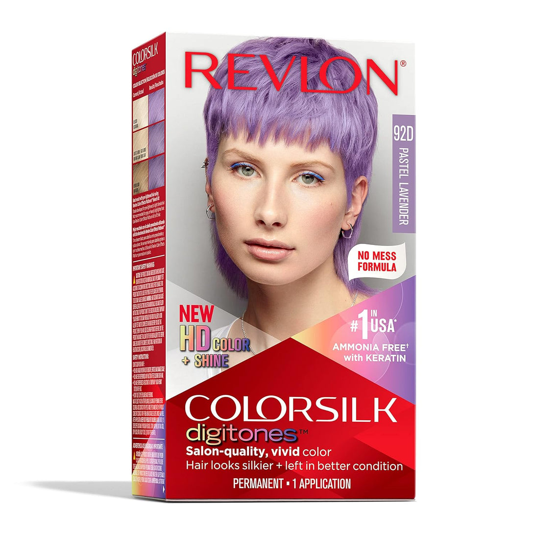 Revlon Permanent Hair Color Colorsilk Digitones with Keratin, 92D Pastel Lavender (Pack of 1)