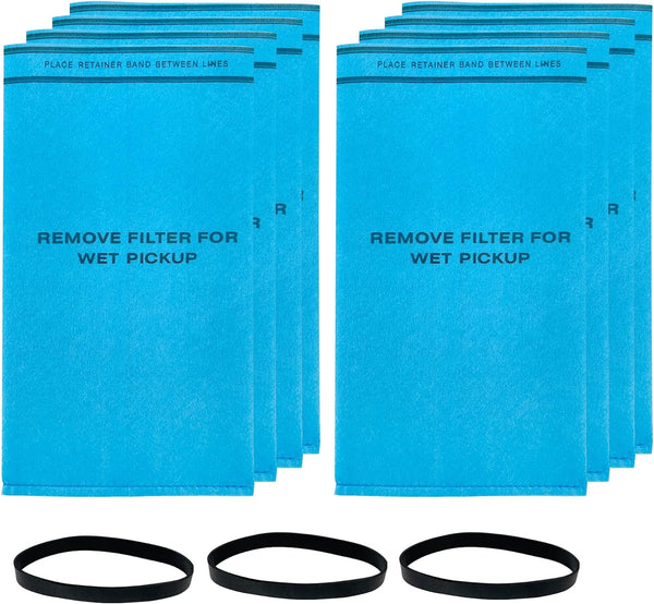 8 Pack Wet Dry Filter Bags Compatible with WORKSHOP WS01025F2, Craftsman 9-38737, Multifit VF2000, Select 2-1/2 to 5-Gallon Shop Vac Vacuum Stinger Craftsman Husky (With 3 Retaining Bands)