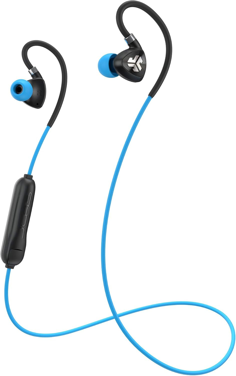 Jlab Fit 2.0 Bluetooth Enabled Wireless Sports Earbuds, Bluetooth 4.1, 10Mm Titanium Drivers, 6 Hour Battery Life, IP55 Sweatproof, Flexible Memory Wire, Blue