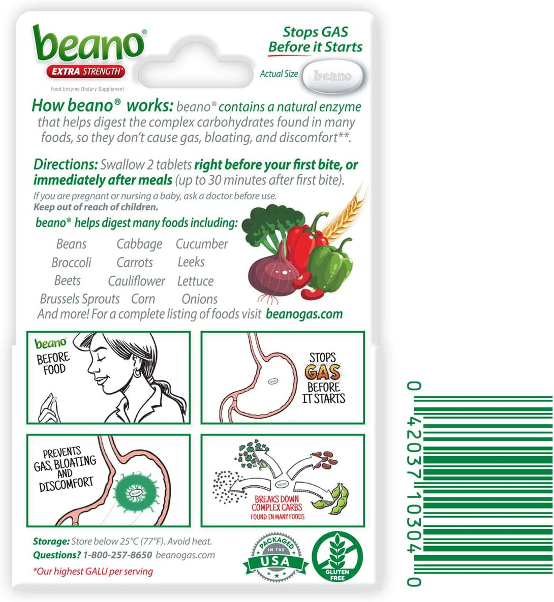 Beano Ultra 800 Gas Prevention, Food Enzyme Dietary Supplement, Help Digest Gas-Causing Foods, 30 Tablets