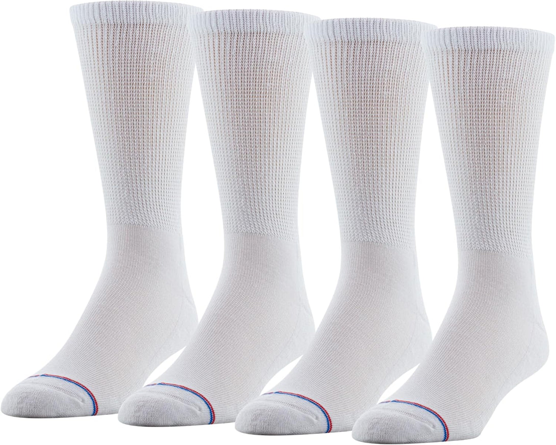 Medipeds Women'S Peds Diabetic Crew Socks with Non-Binding Top and Cushion Sole 4 Pairs