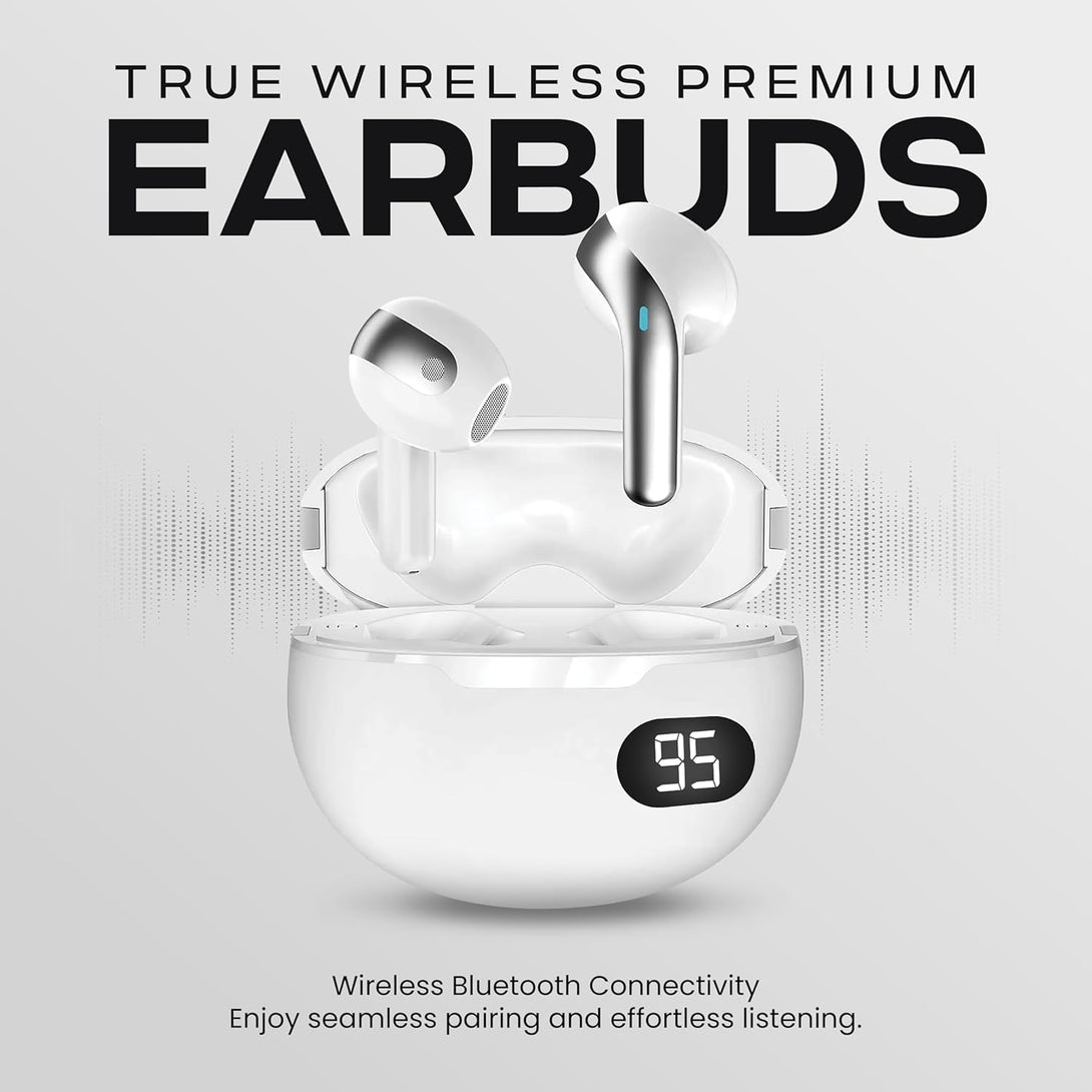 Truebuds Bliss Wireless Earbuds with Bluetooth 5.0, 6Mm Dynamic Drivers, 10M Wireless Range, 4-Hour Earbud Playtime, 400Mah USB-C Charging Case, Touch Controls, Built-In Microphone (White)