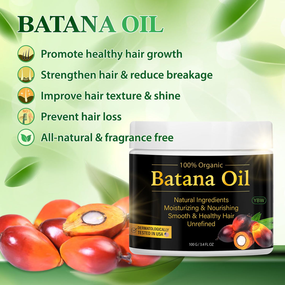 100% Natural Batana Oil for Hair Growth, Dr. Sebi Hair Oil from Honduras, Prevent Hair Loss, Eliminates Split Ends for Men & Women